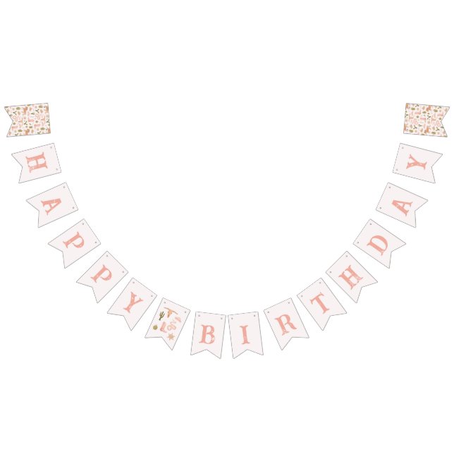 Pink Cowgirl Birthday Party Decor  Bunting Flags (All)