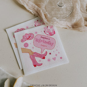 Pink Cowgirl Birthday Party Let's Go Girls Party Napkins