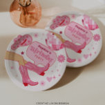 Pink Cowgirl Birthday Party Let's Go Girls Party Paper Plates<br><div class="desc">This design features a fun loving cowgirl kicking up her pink cowgirl boots. Groovy flowers,  a disco ball,  pink cocktail and other fun elements complete this rodeo disco cowgirl design. Perfect for any age birthday party! See the entire collection for more matching items!</div>