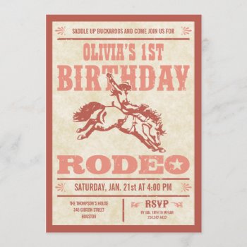 Pink Cowgirl Birthday Rodeo Poster Invitations by Western_Invitations at Zazzle