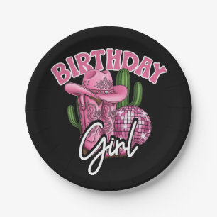 Pink Cowgirl Birthday with Western Glam Style Paper Plates