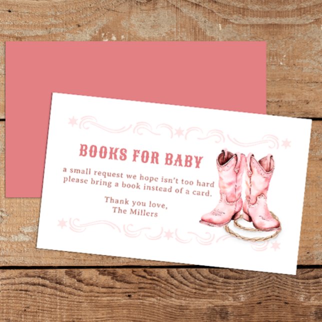 Pink Cowgirl Books for Baby Insert Card (Books for baby)
