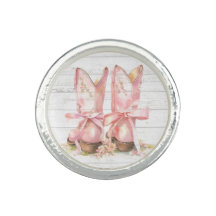 Pink Cowgirl Boots Photo Ring