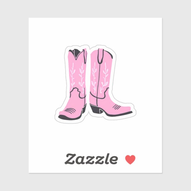 Pink Cowgirl Boots Sticker (Sheet)