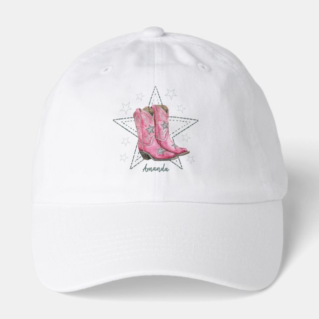 Pink Cowgirl Boots with Stars Hat (Front)