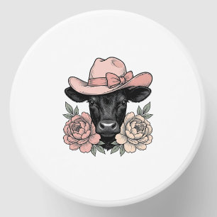 Pink Cowgirl Calf with Peonies Vintage Vector_1 Mini Candle Favors