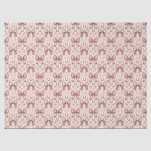 Pink Cowgirl Coquette Bows Western Birthday  Tissue Paper