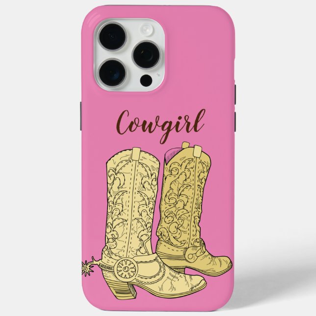 Pink Cowgirl Cowboy Boots Case-Mate iPhone Case (Back)