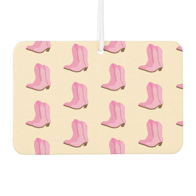 Pink Cowgirl Cowboy Boots Country Texas Ranch Air Freshener (Front)