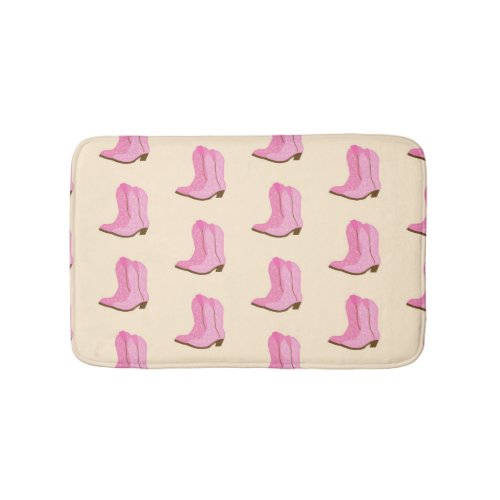 Pink Cowgirl Cowboy Boots Country Texas Ranch Bath Mat