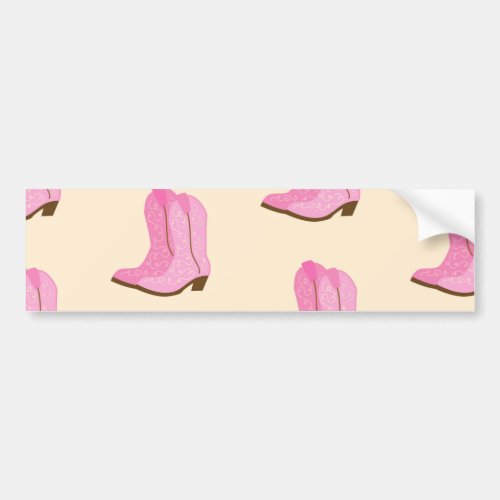 Pink Cowgirl Cowboy Boots Country Texas Ranch Bumper Sticker