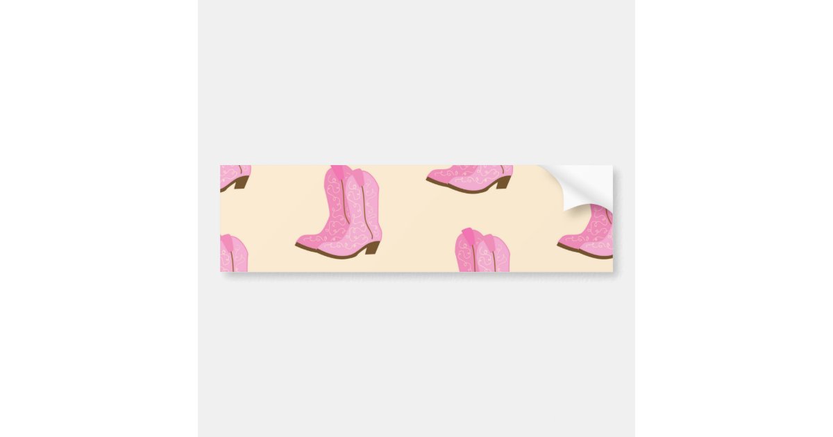 Pink Cowgirl Cowboy Boots Country Texas Ranch Bumper Sticker | Zazzle