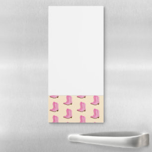 Pink Cowgirl Cowboy Boots Country Texas Ranch Magnetic Notepad