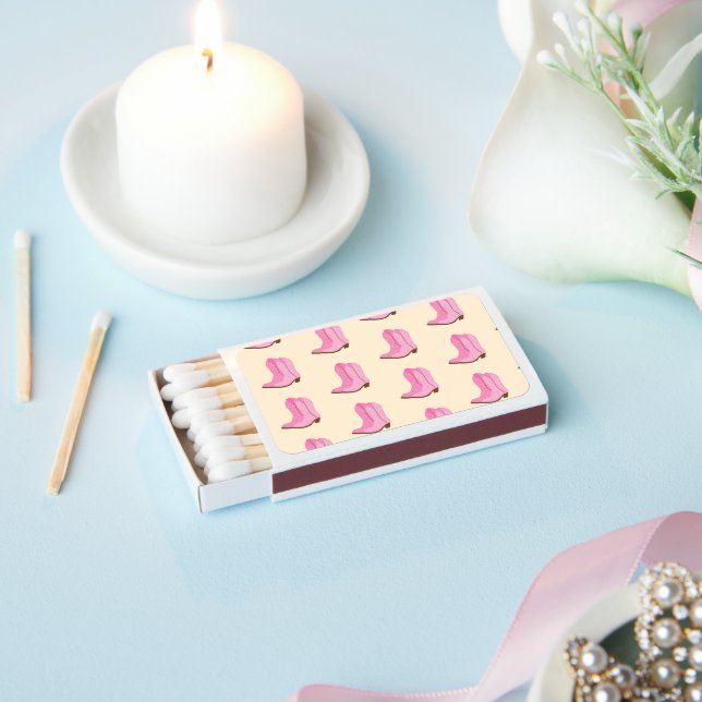 Pink Cowgirl Cowboy Boots Country Texas Ranch Matchboxes (Insitu)