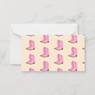 Pink Cowgirl Cowboy Boots Country Texas Ranch Note Card