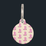 Pink Cowgirl Cowboy Boots Country Texas Ranch Pet ID Tag<br><div class="desc">If you are a cowgirl and rider, this beautiful design with a pair of pink cowboy boots is perfect for you. The subtle and delicate combination of pink colors in different shades maintains a feminine aesthetic. Show everyone how much you love horsemanship and country / Texan style with this design...</div>