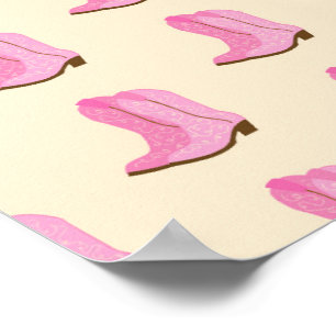 Pink Cowgirl Cowboy Boots Country Texas Ranch Poster