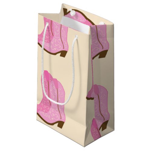Pink Cowgirl Cowboy Boots Country Texas Ranch Small Gift Bag
