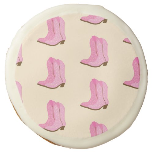 Pink Cowgirl Cowboy Boots Country Texas Ranch Sugar Cookie