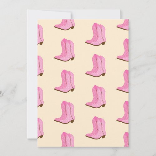 Pink Cowgirl Cowboy Boots Country Texas Ranch Thank You Card