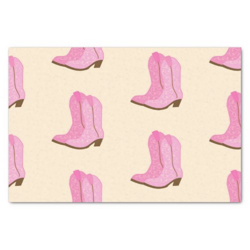 Pink Cowgirl Cowboy Boots Country Texas Ranch Tissue Paper