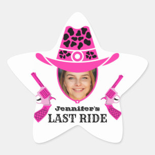 Pink Cowgirl Custom Photo Star Sticker