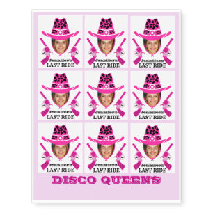 Pink Cowgirl Custom Photo   Temporary Tattoos