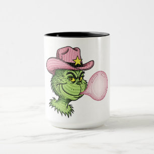 Pink Cowgirl Grinch Mug, Sassy Christmas Cup