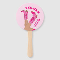 Pink Cowgirl Hand Fan