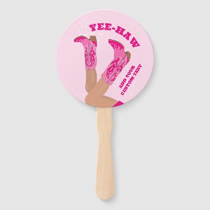 Pink Cowgirl Hand Fan 