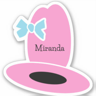 Pink Cowgirl Hat Birthday Party Sticker
