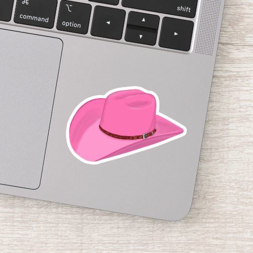 Pink cowgirl hat Custom_Cut Vinyl Sticker
