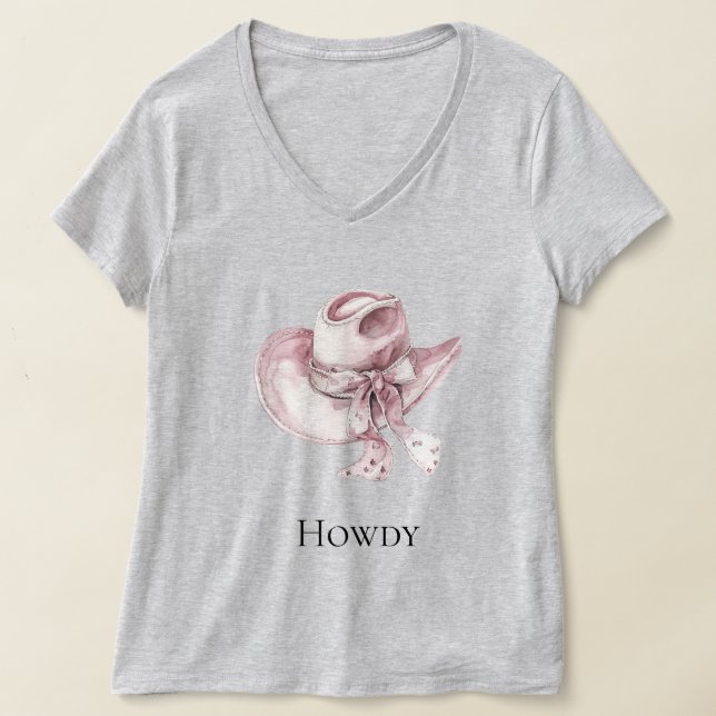 Pink Cowgirl Hat T-Shirt (Laydown)