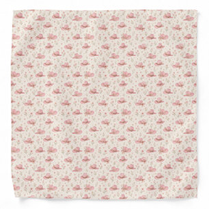Pink Cowgirl Hats Florals Western Theme Bandana