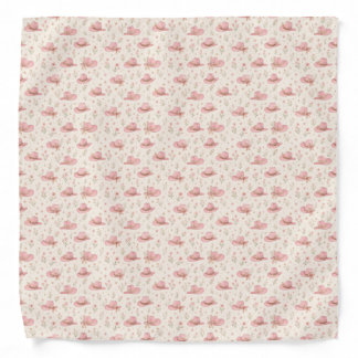 Pink Cowgirl Hats Florals Western Theme Bandana