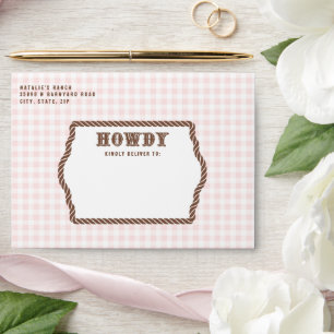 Pink Cowgirl Horse Silhouette Birthday Envelope