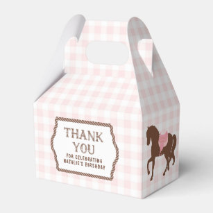 Pink Cowgirl   Horse Silhouette   Birthday  Favor  Favor Boxes