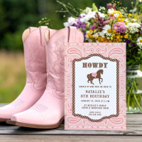 Pink Cowgirl | Horse Silhouette | Birthday  