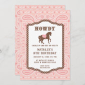 Pink Cowgirl | Horse Silhouette | Birthday   Invitation (Front/Back)