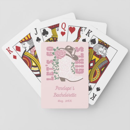 Pink Cowgirl Last Rodeo Bachelorette Playing Cards