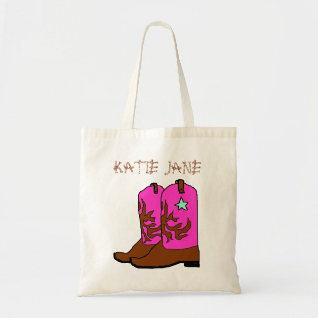 Pink Cowgirl Name Template Bag (Front)