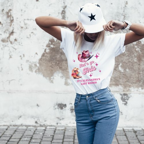 Pink Cowgirl Nashville Lets Go Girls Bachelorette T_Shirt