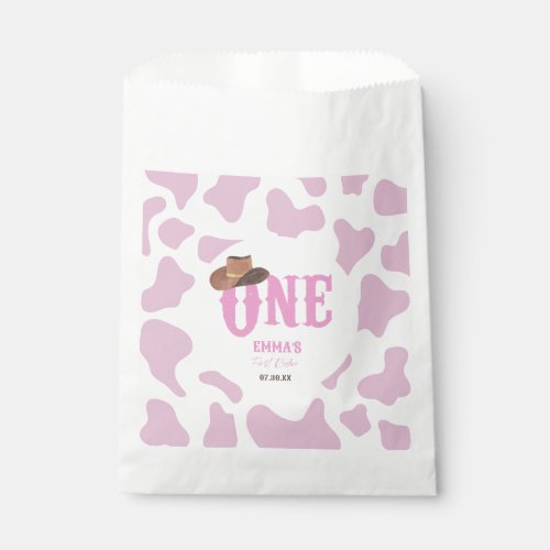 Pink Cowgirl ONE First Rodeo 1st Birthday Party Favor Bag