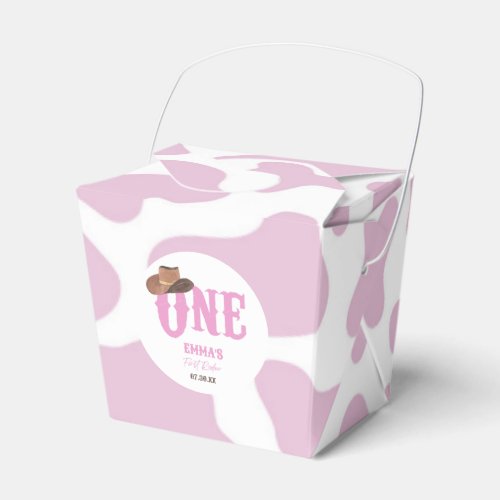Pink Cowgirl ONE First Rodeo 1st Birthday Party Favor Boxes