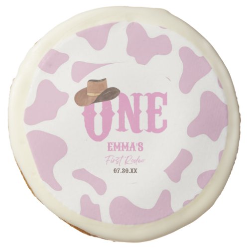 Pink Cowgirl ONE First Rodeo 1st Birthday Party Sugar Cookie
