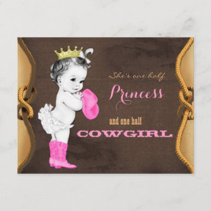 Pink Cowgirl Princess Baby Shower Invitation
