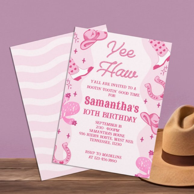Pink Cowgirl Rodeo Birthday Invitation (Creator Uploaded)