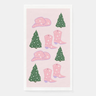 Pink Cowgirl Rodeo Hat Christmas Tree Paper Guest Towels