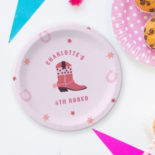 Pink Cowgirl Rodeo Western Birthday Party Paper Plates