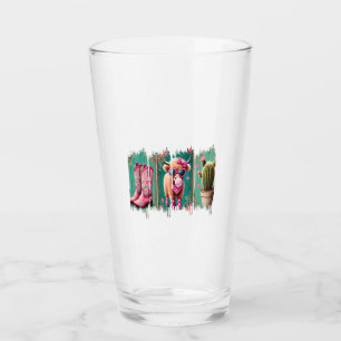 Pink Cowgirl Valentine Png, Heart Png Glass